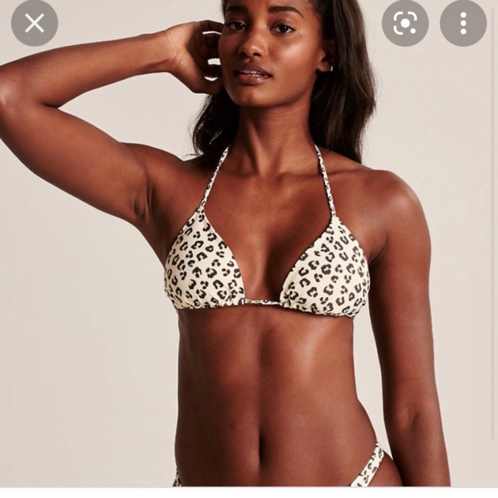 Abercrombie leopard print bikini in cream